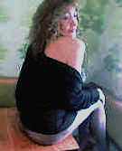 Eine attraktive Lady trägt eine Nylon-Strumpfhose